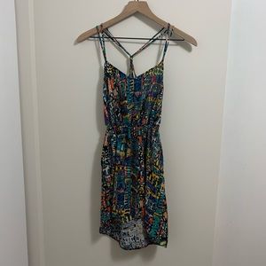 Patterned high-low dress